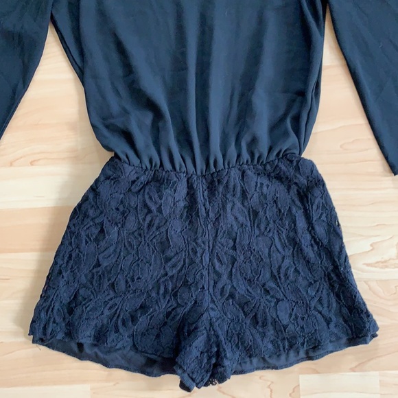 Costa Blanca black romper with lace shorts and flowey top - Picture 2 of 4